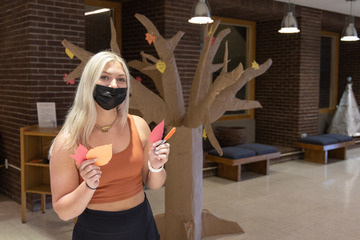 Gratitude tree placed in Memorial Library