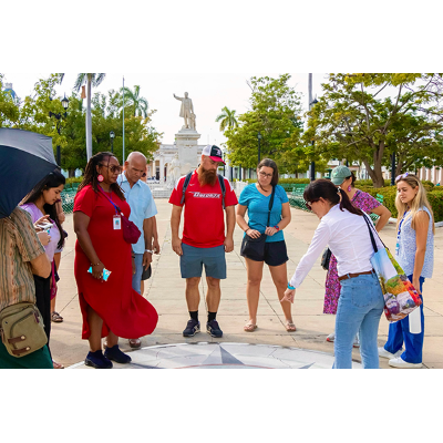 American visitors touring Cuba's historical sites