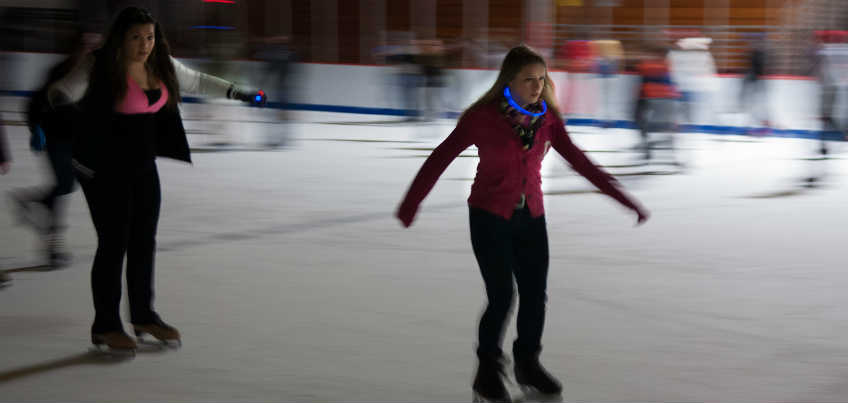 Students skating during Glow Skate