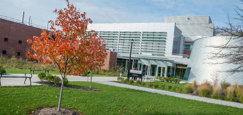 Bowers Hall in the fall