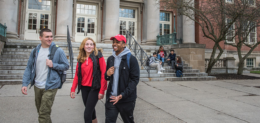 Students walking outside Old Main