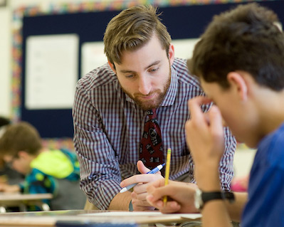 Childhood / Early Childhood graduate student in a classroom