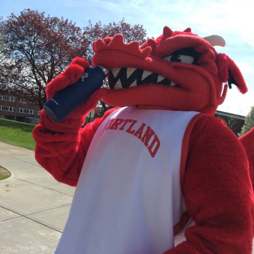 Blaze with a reusable water bottle