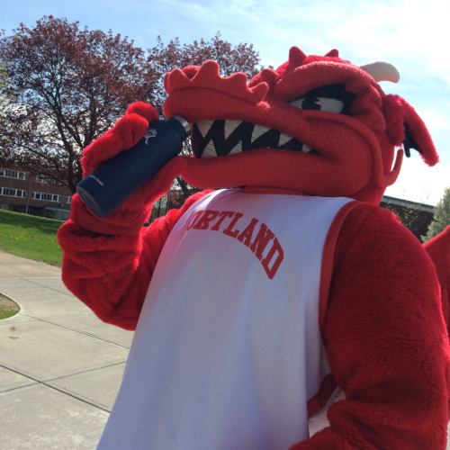 Blaze with a reusable water bottle