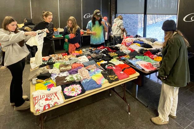 Students checking out the donated items at the SCRA Eco-Swap.