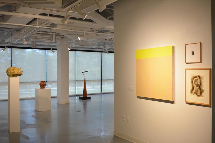 Central space floor view at Dowd Gallery SUNY Cortland. 