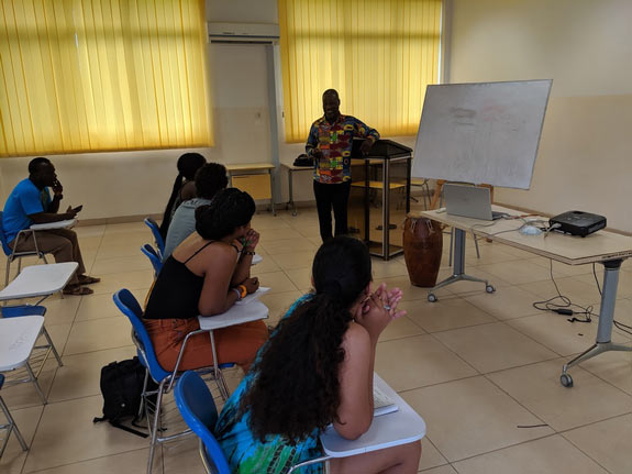 Students in classroom in Ghana