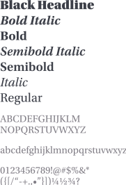 Utopia font display