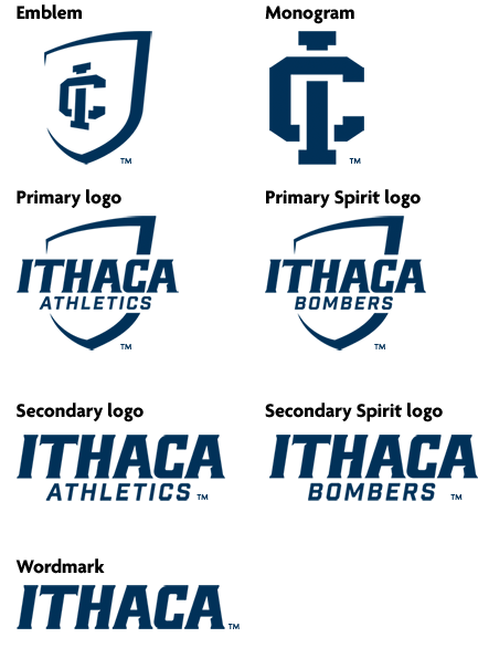 Ithaca College Athletic logos